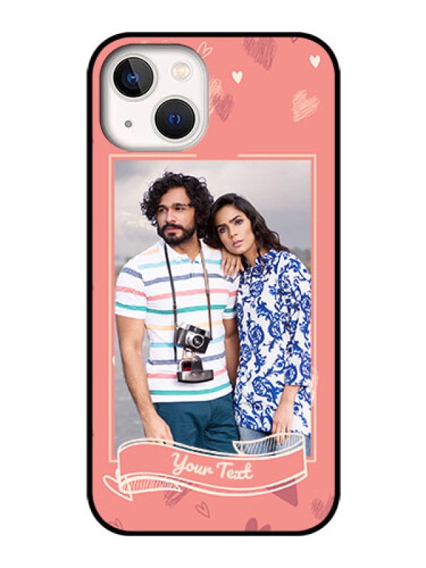 Custom iPhone 13 Custom Glass Phone Case - Love doodle art Design