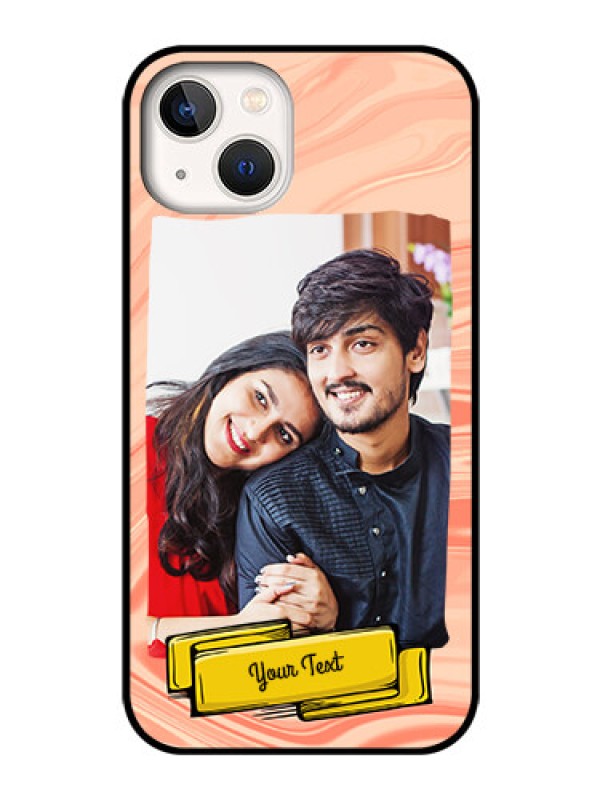 Custom iPhone 13 Personalized Glass Phone Case - Marble Texture Design