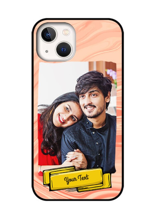 iPhone 13 Personalized Glass Phone Case - Marble Texture Design