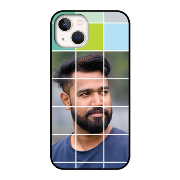 iPhone 13 Photo Printing on Glass Case - with white box pattern iPhone 13 Photo Printing on Glass Case - with white box pattern