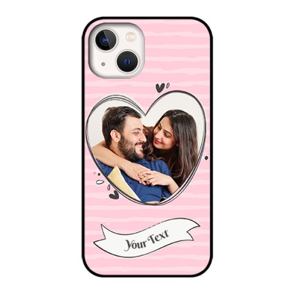iPhone 13 Custom Glass Phone Case - Vintage Heart Design