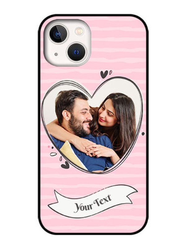 Custom iPhone 13 Custom Glass Phone Case - Vintage Heart Design