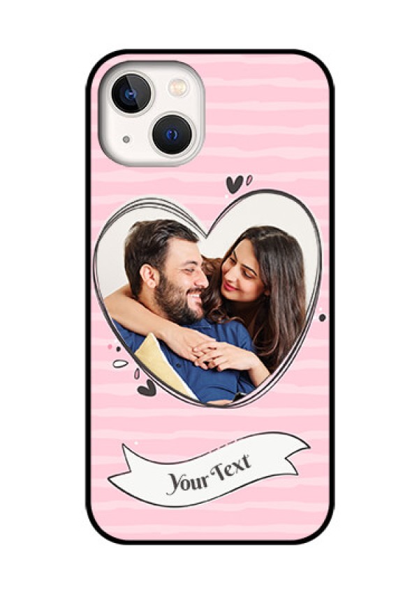 iPhone 13 Custom Glass Phone Case - Vintage Heart Design