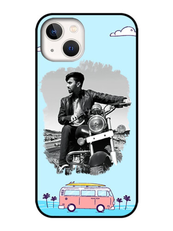 Custom iPhone 13 Photo Printing on Glass Case - Travel & Adventure Design