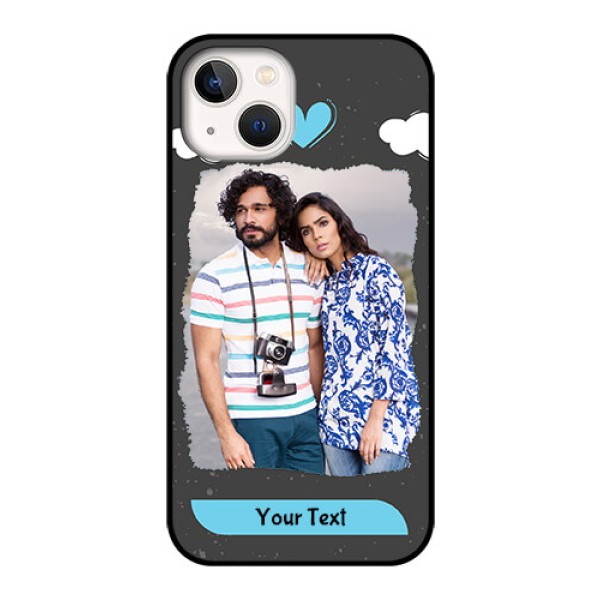 iPhone 13 Custom Glass Phone Case - Splashes with love doodles Design iPhone 13 Custom Glass Phone Case - Splashes with love doodles Design