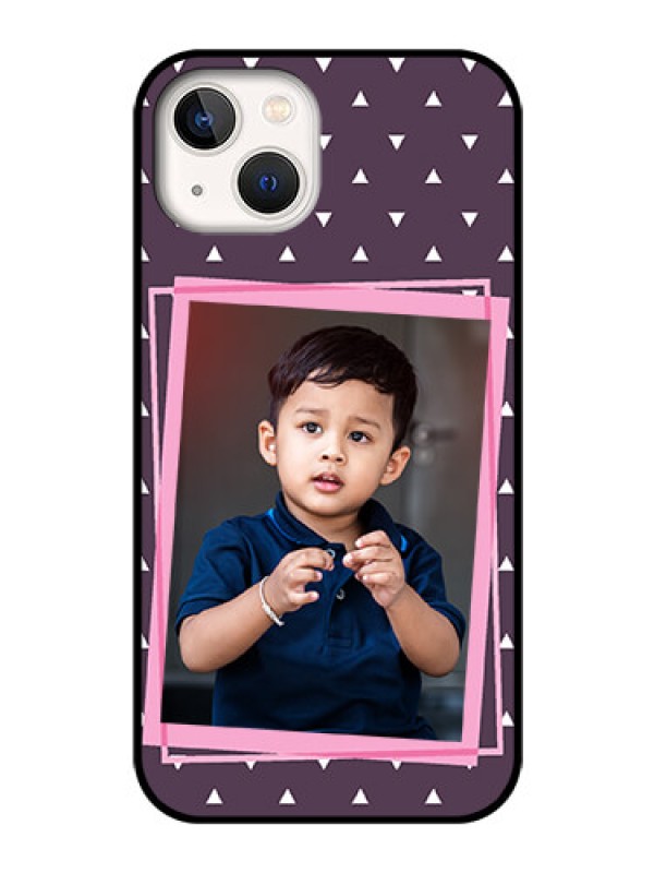Custom iPhone 13 Custom Glass Mobile Case - Triangle Pattern Dotted Design