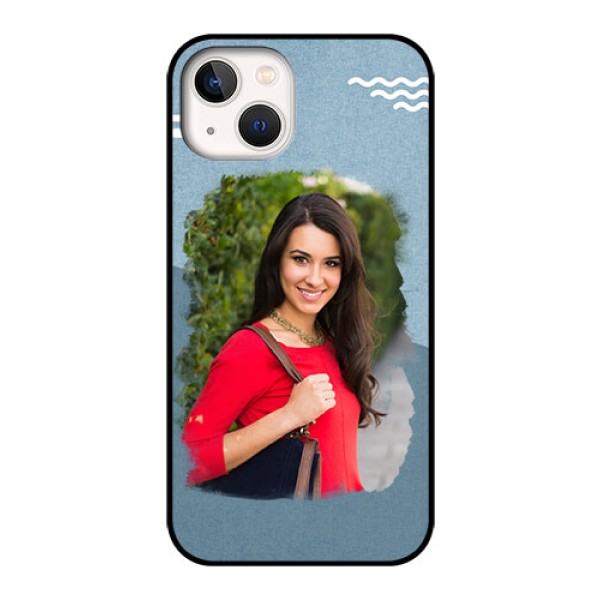 iPhone 13 Custom Glass Mobile Case - Grunge Line Art Design