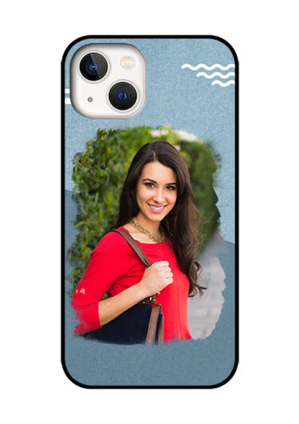 iPhone 13 Custom Glass Mobile Case - Grunge Line Art Design
