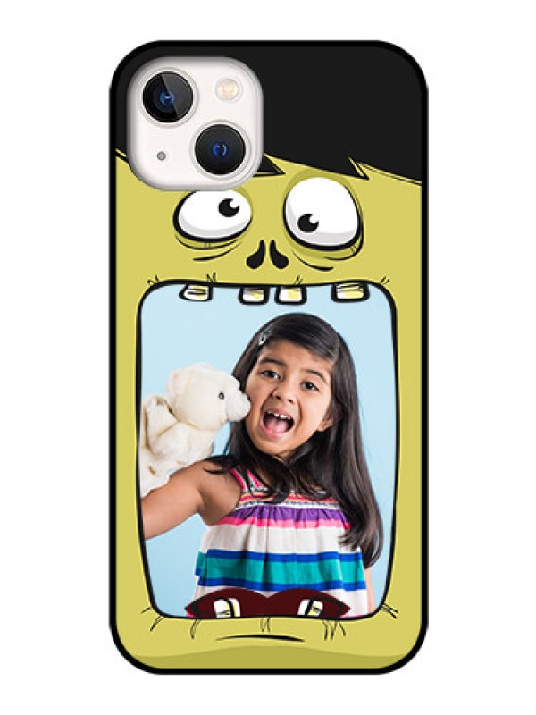 Custom iPhone 13 Personalized Glass Phone Case - Cartoon monster back case Design