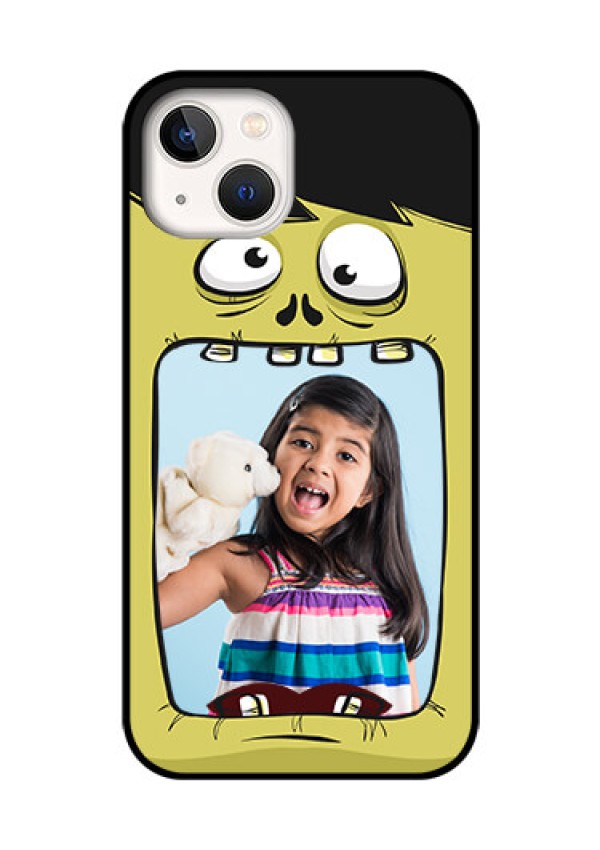 iPhone 13 Personalized Glass Phone Case - Cartoon monster back case Design