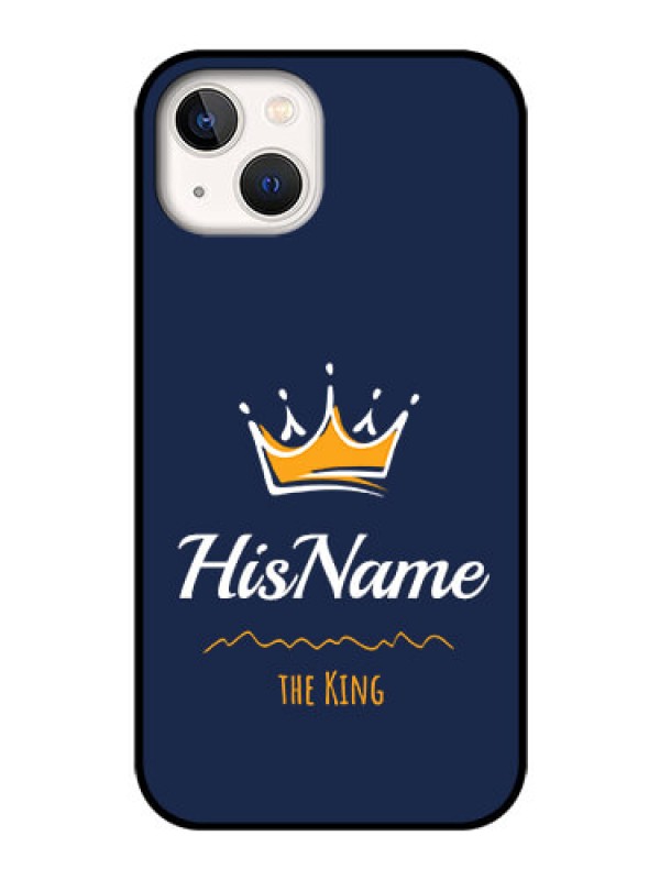 Custom iPhone 13 Glass Phone Case King with Name