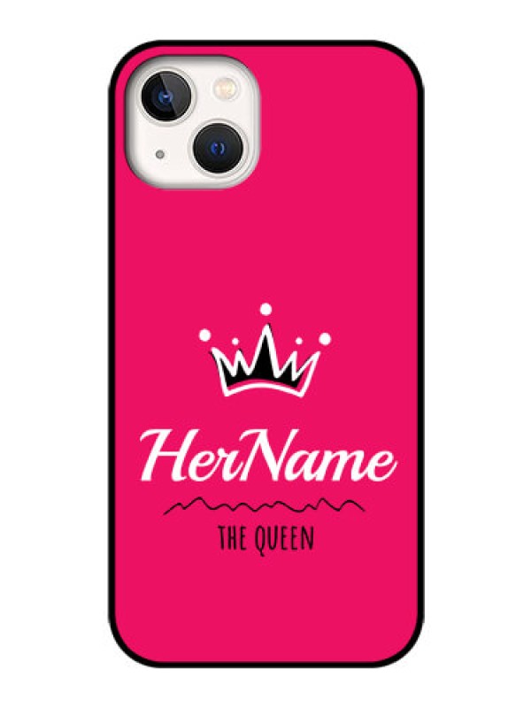 Custom iPhone 13 Glass Phone Case Queen with Name