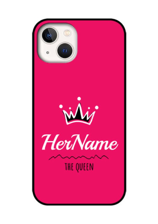iPhone 13 Glass Phone Case Queen with Name