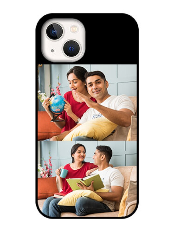 Custom iPhone 13 2 Images on Glass Phone Cover