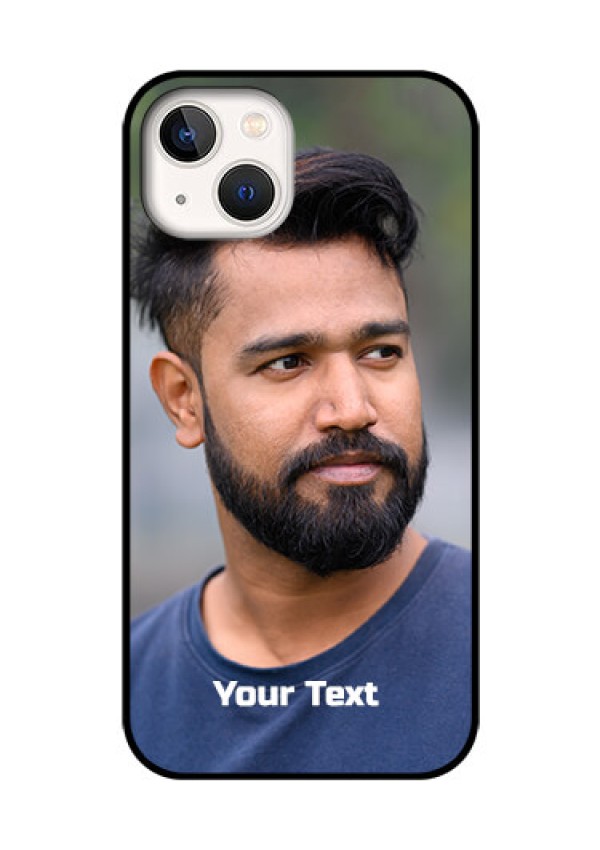 iPhone 13 Glass Mobile Cover: Photo with Text