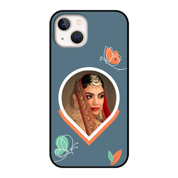 iPhone 13 Custom Glass Mobile Case - Droplet Butterflies Design