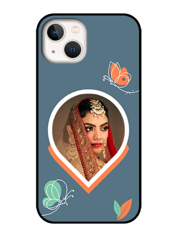 Custom iPhone 13 Custom Glass Mobile Case - Droplet Butterflies Design