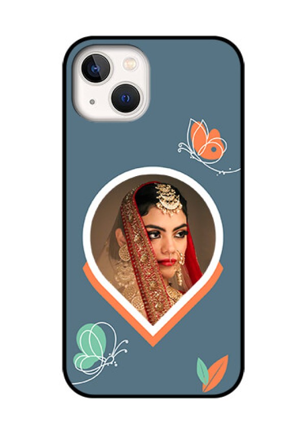 iPhone 13 Custom Glass Mobile Case - Droplet Butterflies Design