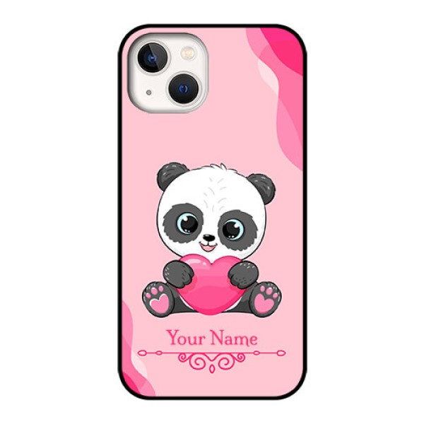 iPhone 13 Custom Glass Mobile Case - Cute Panda Design