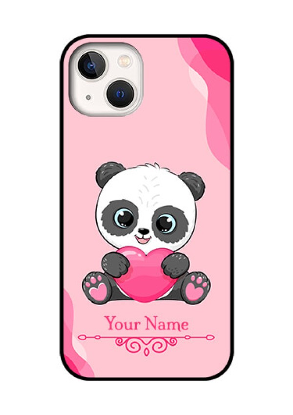 iPhone 13 Custom Glass Mobile Case - Cute Panda Design