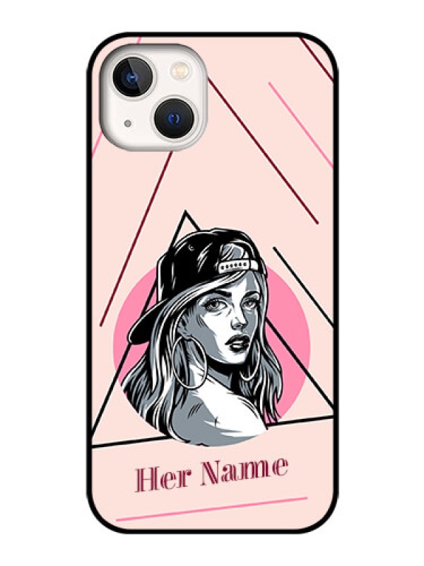 Custom iPhone 13 Personalized Glass Phone Case - Rockstar Girl Design