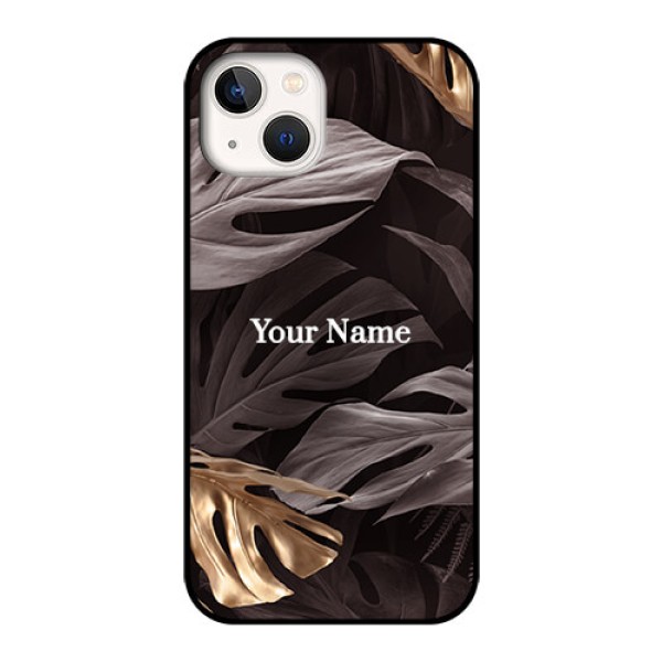 iPhone 13 Personalised Glass Phone Case - Wild Leaves digital paint Design iPhone 13 Personalised Glass Phone Case - Wild Leaves digital paint Design