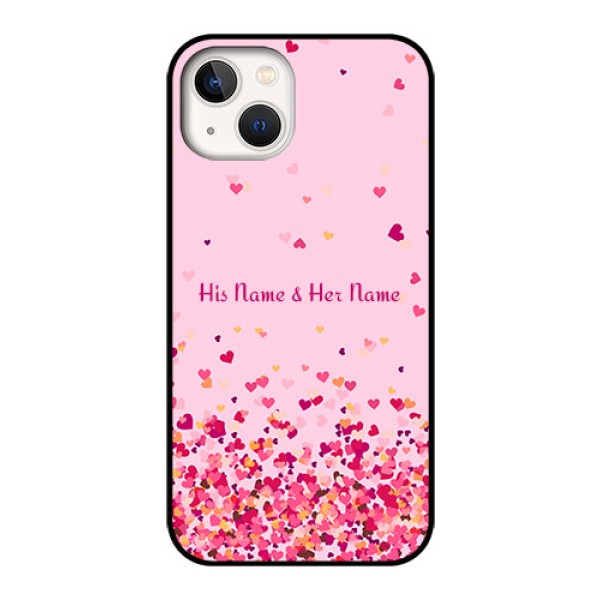 iPhone 13 Photo Printing on Glass Case - Floating Hearts Design iPhone 13 Photo Printing on Glass Case - Floating Hearts Design