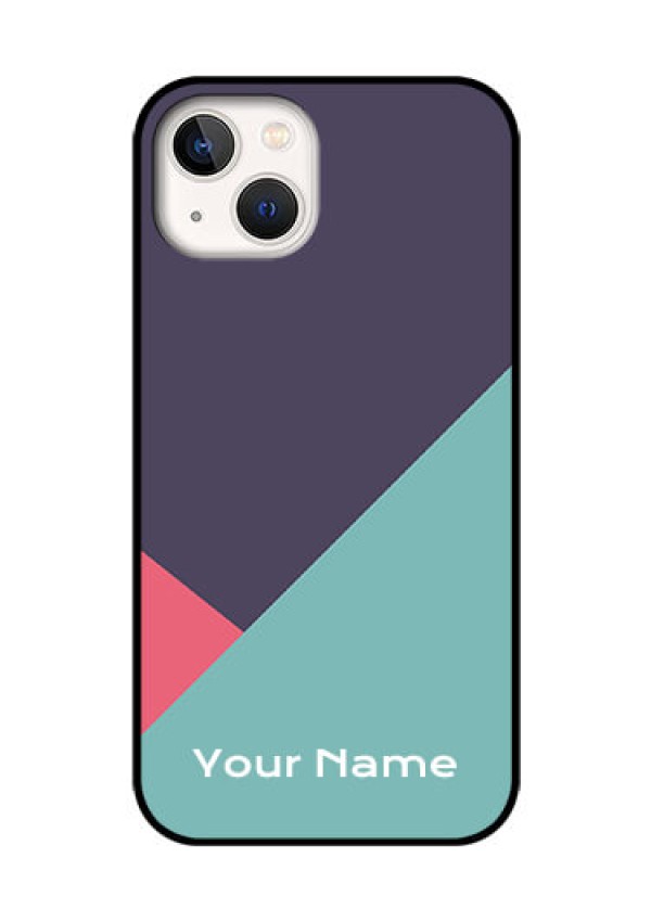 iPhone 13 Custom Glass Mobile Case - Tri Color abstract Design