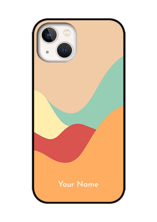 iPhone 13 Personalized Glass Phone Case - Ocean Waves Multi-colour Design