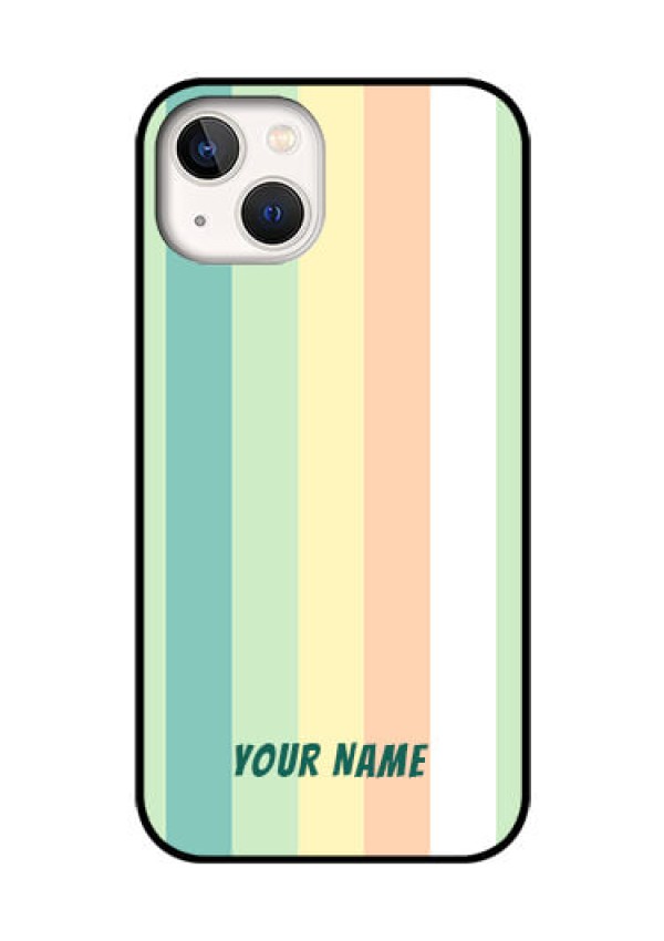 iPhone 13 Photo Printing on Glass Case - Multi-colour Stripes Design