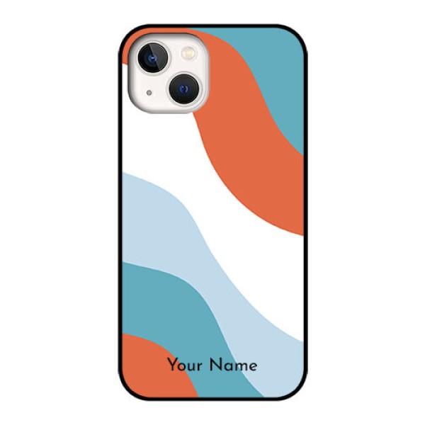 iPhone 13 Custom Glass Mobile Case - coloured Waves Design