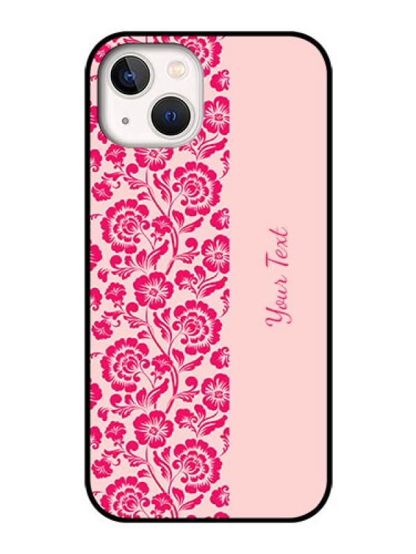 Custom iPhone 13 Custom Glass Phone Case - Attractive Floral Pattern Design