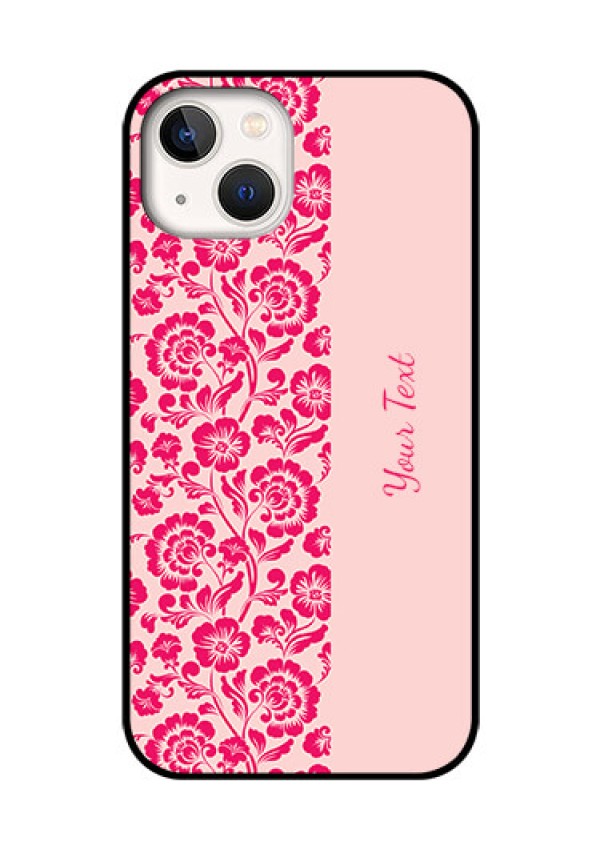 iPhone 13 Custom Glass Phone Case - Attractive Floral Pattern Design