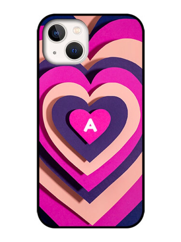 Custom iPhone 13 Custom Glass Mobile Case - Cute Heart Pattern Design