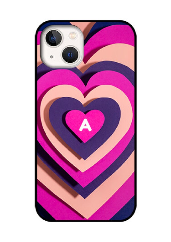 iPhone 13 Custom Glass Mobile Case - Cute Heart Pattern Design