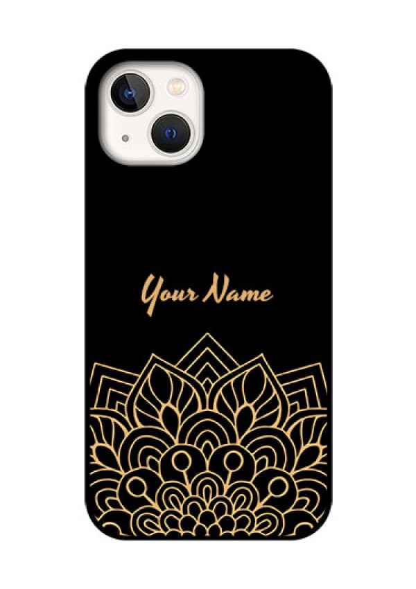 iPhone 13 Custom Glass Phone Case - Golden mandala Design