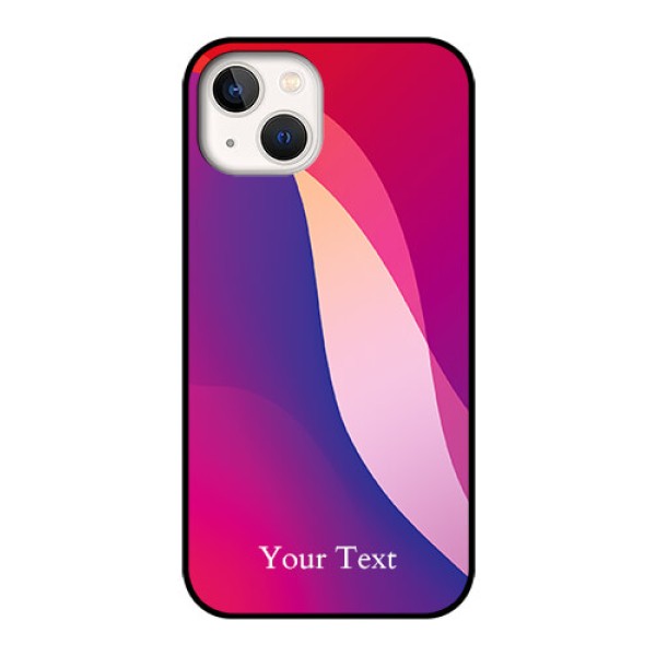 iPhone 13 Personalized Glass Phone Case - Digital abstract Overlap Design