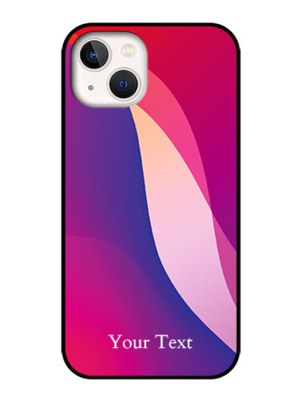 Custom iPhone 13 Personalized Glass Phone Case - Digital abstract Overlap Design