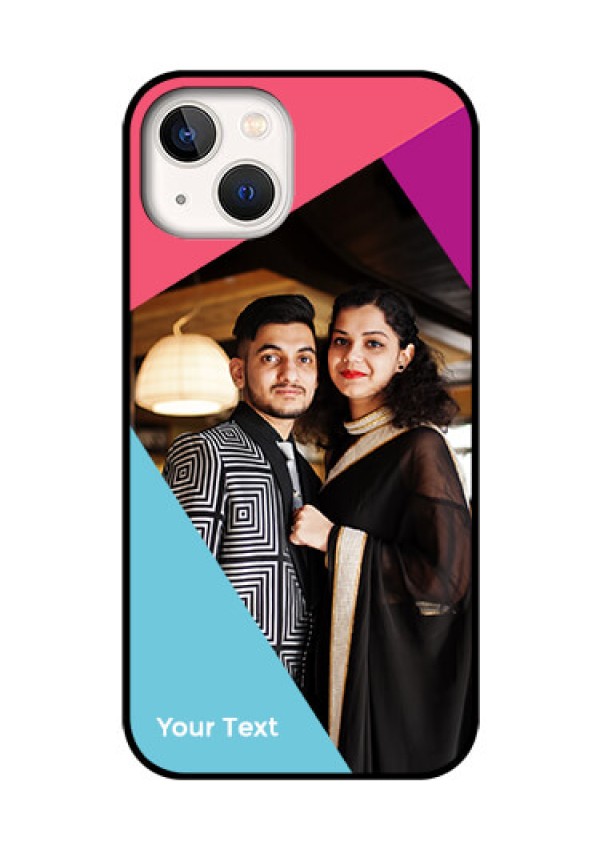 iPhone 13 Custom Glass Mobile Case - Stacked Triple colour Design