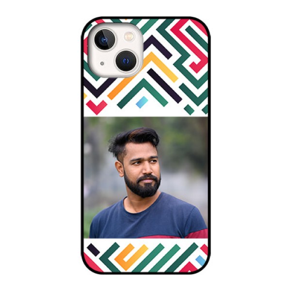 iPhone 13 Personalized Glass Phone Case - Colorful Maze Pattern Design iPhone 13 Personalized Glass Phone Case - Colorful Maze Pattern Design