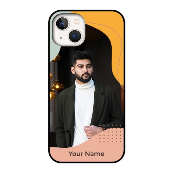 iPhone 13 Personalized Glass Phone Case - Tri-coloured overlay design iPhone 13 Personalized Glass Phone Case - Tri-coloured overlay design