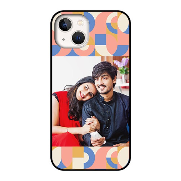 iPhone 13 Photo Printing on Glass Case - Semi-circle Maze Pattern Design iPhone 13 Photo Printing on Glass Case - Semi-circle Maze Pattern Design