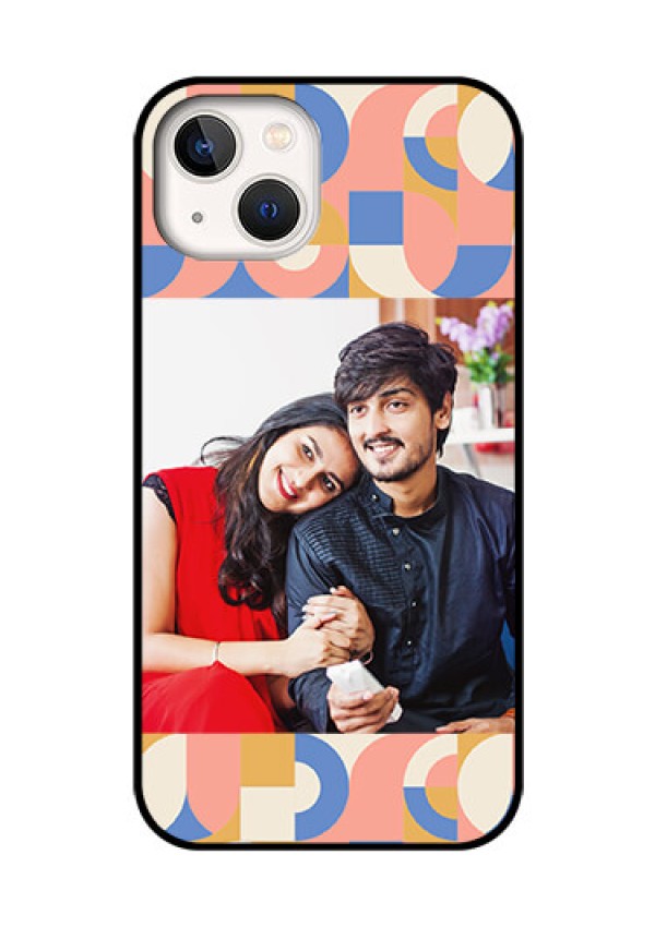 iPhone 13 Photo Printing on Glass Case - Semi-circle Maze Pattern Design