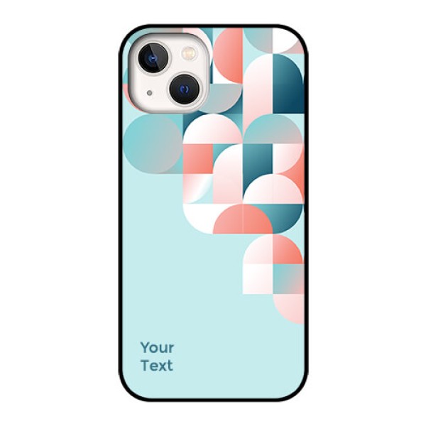 iPhone 13 Custom Glass Phone Case - Stylish Semi-circle Pattern Design iPhone 13 Custom Glass Phone Case - Stylish Semi-circle Pattern Design