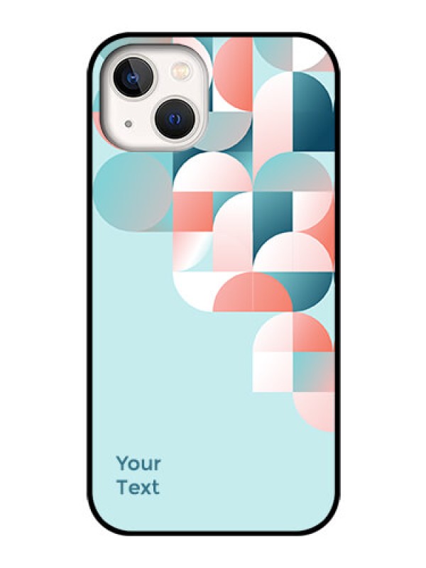 Custom iPhone 13 Custom Glass Phone Case - Stylish Semi-circle Pattern Design