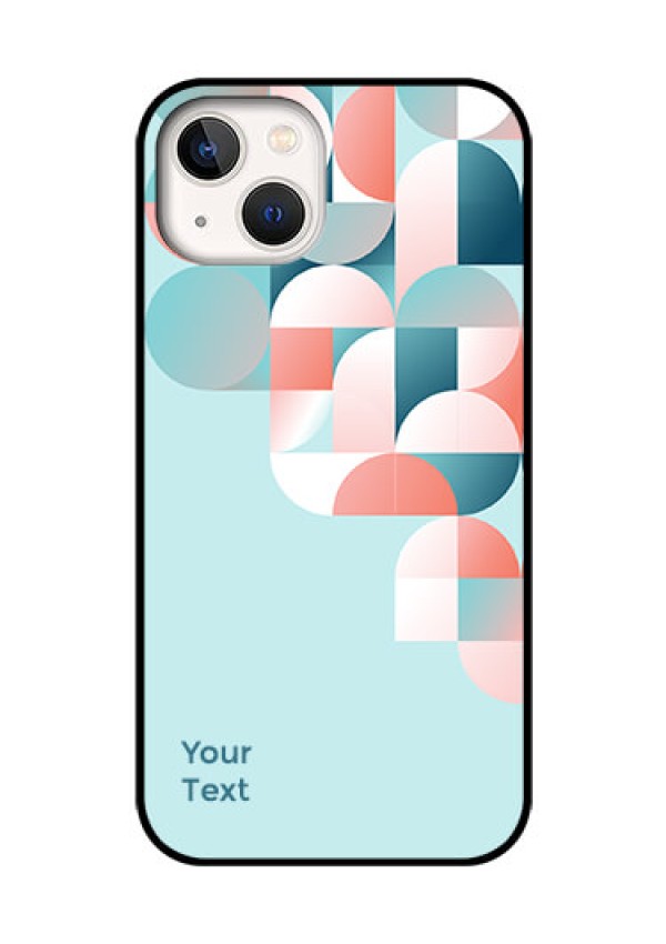 iPhone 13 Custom Glass Phone Case - Stylish Semi-circle Pattern Design