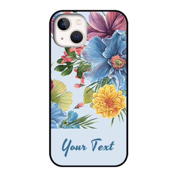 iPhone 13 Custom Glass Mobile Case - Stunning Watercolored Flowers Painting Design iPhone 13 Custom Glass Mobile Case - Stunning Watercolored Flowers Painting Design