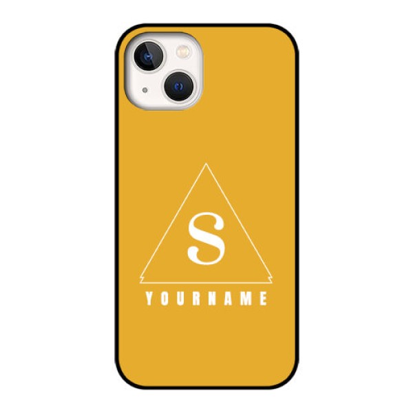 iPhone 13 Personalized Glass Phone Case - simple triangle Design