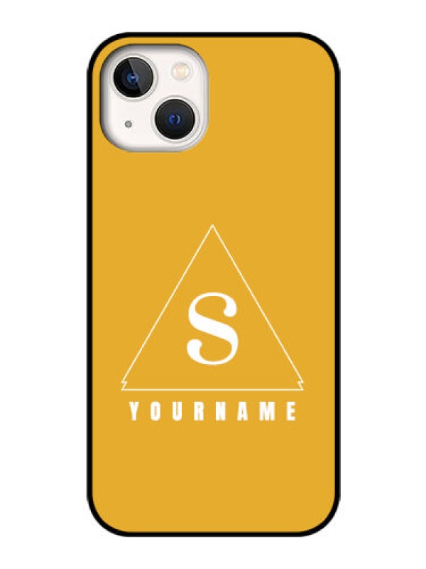 Custom iPhone 13 Personalized Glass Phone Case - simple triangle Design