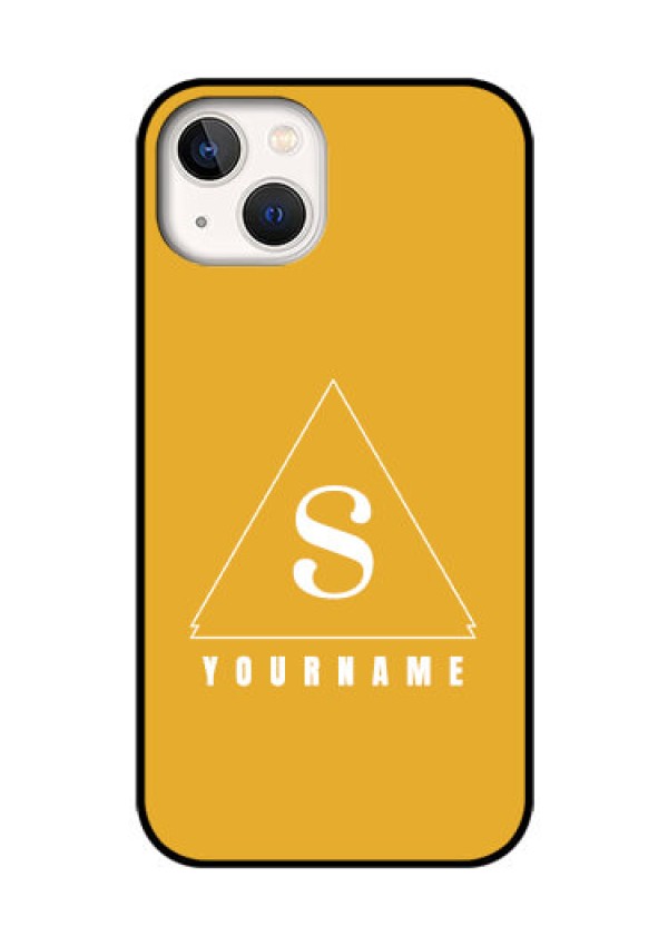 iPhone 13 Personalized Glass Phone Case - simple triangle Design